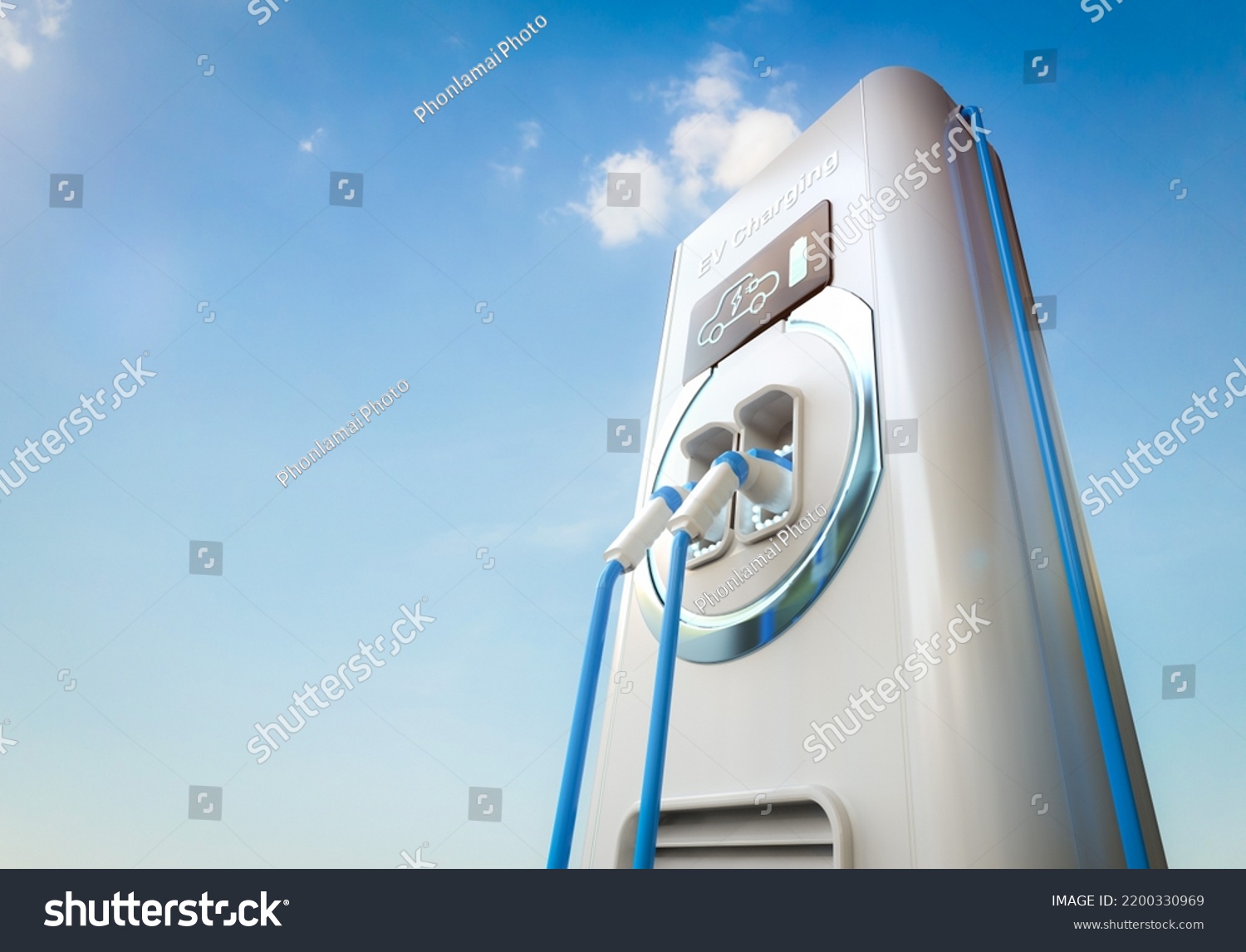 stock-photo--d-rendering-ev-charging-station-or-electric-vehicle-recharging-station-with-blue-sky-background-2200330969 stock-photo--d-rendering-ev-charging-station-or-electric-vehicle-recharging-station-with-blue-sky-background-2200330969
